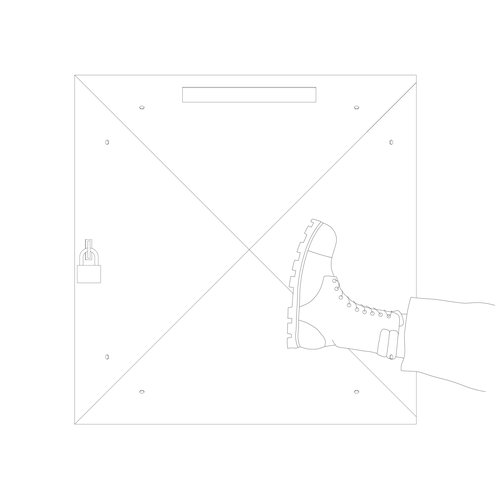 Drawing showing an attack scenario on the letterbox.
