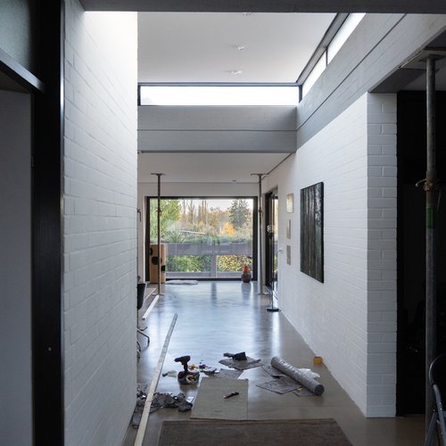 The hallway in a Vila with a view into the living area.