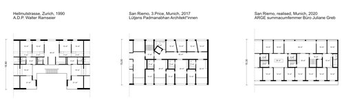 Comparison of three floor plans.